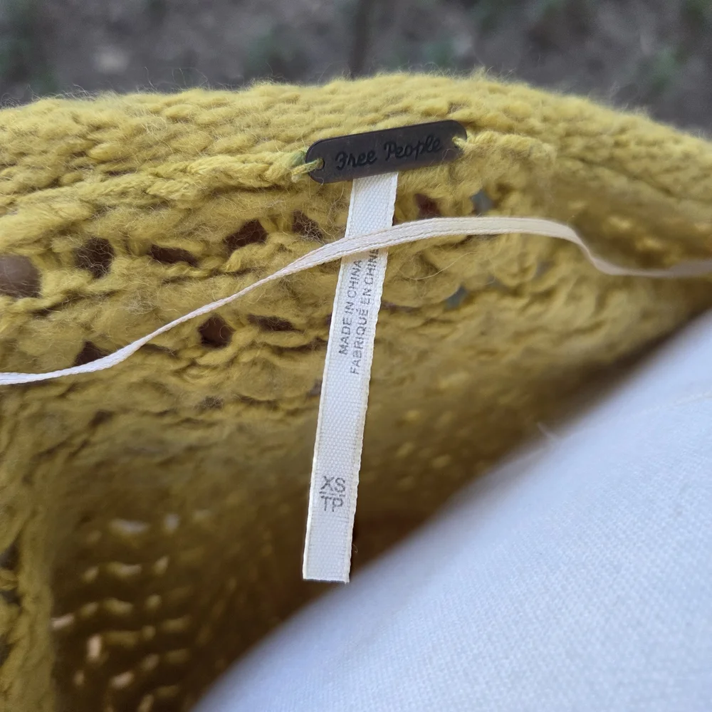 Free People Cozy Mustard‎ Knit Sweater
